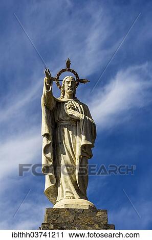 "The sculpture Corazon de Jesus on the mountain Montana del Cristo, Cristo statue, San Sebastian de la Gomera, Tenerife, Canary Islands, Spain, Europe" View Large Photo Image Stock Image - "The sculpture Corazon de Jesus on the mountain Montana del Cristo, Cristo statue, San Sebastian de la Gomera, Tenerife, Canary Islands, Spain, Europe". Fotosearch