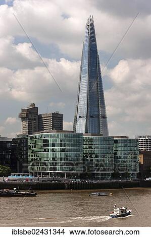 Picture - "The Shard Tower, River Thames, view from the Tower Bridge, London, England, United Kingdom, Europe". Fotosearch