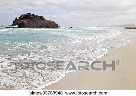 "The shipwreck of the Spanish freighter Cabo Santa Maria, rusting off Praia de Boa Esperanca Beach, on the north coast of the island of Boa Vista, Cape Verde, Republic of Cabo Verde, Africa" View Large Photo Image Stock Photo - "The shipwreck of the Spanish freighter Cabo Santa Maria, rusting off Praia de Boa Esperanca Beach, on the north coast of the island of Boa Vista, Cape Verde, Republic of Cabo Verde, Africa". Fotosearch