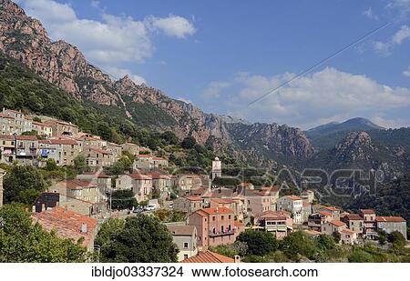 "The small village of Ota in the mountains of Corsica, Ota, Corsica, France, Europe" View Large Photo Image Picture - "The small village of Ota in the mountains of Corsica, Ota, Corsica, France, Europe". Fotosearch