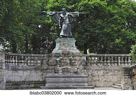 Stock Image - "The Smith of Kochel, Monument to the Sendling's Night of Murder in 1705, Sendling, Munich, Bavaria, Germany, Europe". Fotosearch