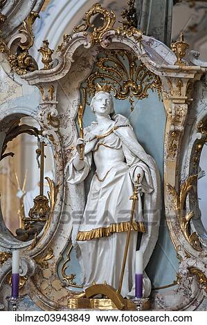 "The St. Catherine, beheaded in 307, altar of grace by JM Feichtmayr, Basilica of the Fourteen Holy Helpers, 1743-1772, architect Balthasar Neumann, Bad Staffelstein, Upper Franconia, Bavaria, Germany, Europe" View Large Photo Image Stock Photo - "The St. Catherine, beheaded in 307, altar of grace by JM Feichtmayr, Basilica of the Fourteen Holy Helpers, 1743-1772, architect Balthasar Neumann, Bad Staffelstein, Upper Franconia, Bavaria, Germany, Europe". Fotosearch
