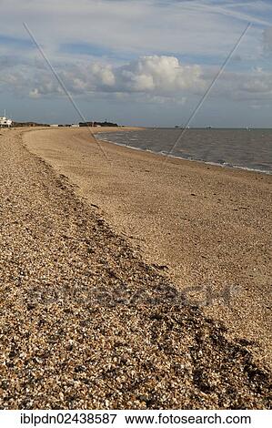 Stock Photo - "The sweep of Stokes Bay pebble beach at Alverstoke, Gosport, England, United Kingdom, Europe". Fotosearch