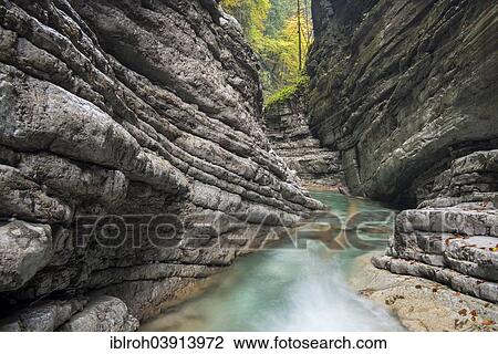 Stock Image - "The Taugl river, Taugl gorge, Hallein District, Salzburg, Austria, Europe". Fotosearch