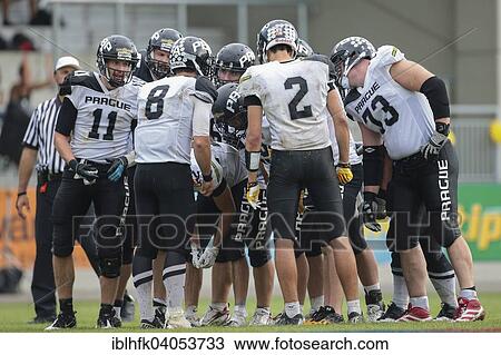 "The team of the Prague Panthers stand in a huddle during an Austrian Football League game, Hohe Warte Stadium, Vienna, Austria, Europe" View Large Photo Image Stock Image - "The team of the Prague Panthers stand in a huddle during an Austrian Football League game, Hohe Warte Stadium, Vienna, Austria, Europe". Fotosearch