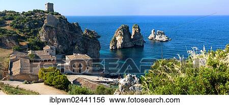 Stock Photograph - "The Tonnara di Scopello, Scopello, Sicily, Italy, Europe". Fotosearch