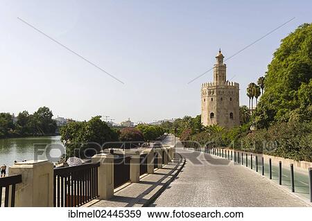 "The Torre del Oro, or Gold Tower, dodecagonal military watchtower, Seville, Seville province, Andalusia, Spain, Europe" View Large Photo Image Stock Photo - "The Torre del Oro, or Gold Tower, dodecagonal military watchtower, Seville, Seville province, Andalusia, Spain, Europe". Fotosearch