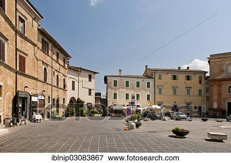 Stock Photo - "The town hall square, Montefalco, Italy, Europe". Fotosearch