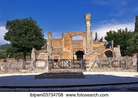 "The Tre Esedre Banquet Hall, Hadrian's Villa, Villa Adriana, UNESCO World Heritage Site, Tivoli, Lazio, Italy, Europe" View Large Photo Image Stock Photo - "The Tre Esedre Banquet Hall, Hadrian's Villa, Villa Adriana, UNESCO World Heritage Site, Tivoli, Lazio, Italy, Europe". Fotosearch