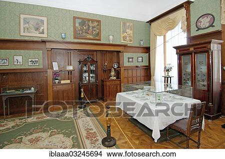 Picture - "The Tsar's dining room, Grand Livadia Palace, summer palace of the last Russian Imperial family, Yalta, Crimea, Ukraine, Europe". Fotosearch
