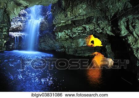 "The underground waterfall of the Allt Smoo stream in Smoo Cave, Durness, Caithness, Sutherland and Easter Ross, Scotland, United Kingdom, Europe" View Large Photo Image Stock Photograph - "The underground waterfall of the Allt Smoo stream in Smoo Cave, Durness, Caithness, Sutherland and Easter Ross, Scotland, United Kingdom, Europe". Fotosearch