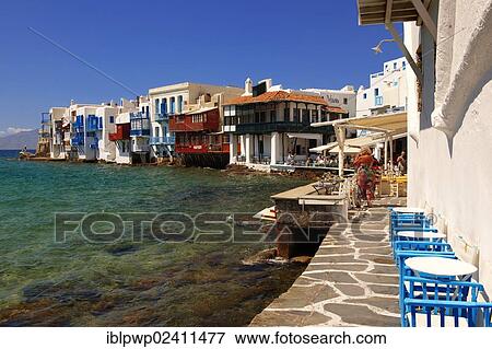 "The Venetia neighbourhood of the Kastro District of Chora, Mykonos, Cyclades Islands, Greece, Europe" View Large Photo Image Stock Photo - "The Venetia neighbourhood of the Kastro District of Chora, Mykonos, Cyclades Islands, Greece, Europe". Fotosearch