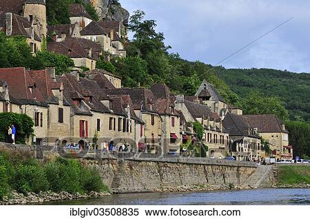 "The village houses hugging the cliff in La Roque-Gageac, La Roque-Gageac, Dordogne, Aquitanien, France, Europe" View Large Photo Image Stock Photography - "The village houses hugging the cliff in La Roque-Gageac, La Roque-Gageac, Dordogne, Aquitanien, France, Europe". Fotosearch