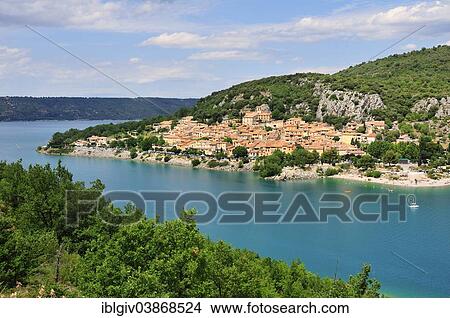 "The village of Bauduen at Lac de Sainte-Croix, Verdon Gorge, Gorges du Verdon, Var, Provence-Alpes-Cote d'Azur, France, Europe" View Large Photo Image Picture - "The village of Bauduen at Lac de Sainte-Croix, Verdon Gorge, Gorges du Verdon, Var, Provence-Alpes-Cote d'Azur, France, Europe". Fotosearch