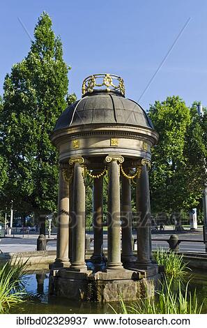 "The well """"Artesischer Brunnen"""" in the suburb Neustadt. Dresden, Germany, Europe" View Large Photo Image Stock Photo - "The well """"Artesischer Brunnen"""" in the suburb Neustadt. Dresden, Germany, Europe". Fotosearch
