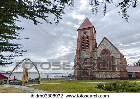 "The Whalebone Arch to commemorate the whalers perished at sea, next to Christ Church Cathedral, Stanley, Falkland Islands, United Kingdom, South America" View Large Photo Image Stock Image - "The Whalebone Arch to commemorate the whalers perished at sea, next to Christ Church Cathedral, Stanley, Falkland Islands, United Kingdom, South America". Fotosearch