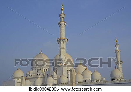 "The white marble domes and minarets of Sheikh Zayed Grand Mosque, Abu Dhabi, Emirate of Abu Dhabi, United Arab Emirates, Asia" View Large Photo Image Stock Photography - "The white marble domes and minarets of Sheikh Zayed Grand Mosque, Abu Dhabi, Emirate of Abu Dhabi, United Arab Emirates, Asia". Fotosearch