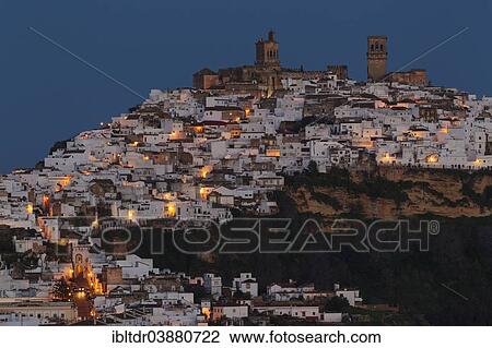 "The White Town of Arcos de la Frontera, at dawn, Arcos de la Frontera, Cadiz province, Andalusia, Spain, Europe" View Large Photo Image Stock Image - "The White Town of Arcos de la Frontera, at dawn, Arcos de la Frontera, Cadiz province, Andalusia, Spain, Europe". Fotosearch