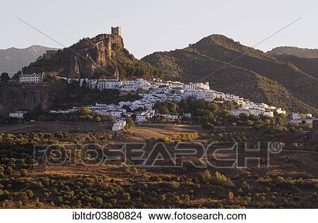"The White Town of Zahara de la Sierra below a Moorish castle, Cadiz province, Andalusia, Spain, Europe" View Large Photo Image Picture - "The White Town of Zahara de la Sierra below a Moorish castle, Cadiz province, Andalusia, Spain, Europe". Fotosearch