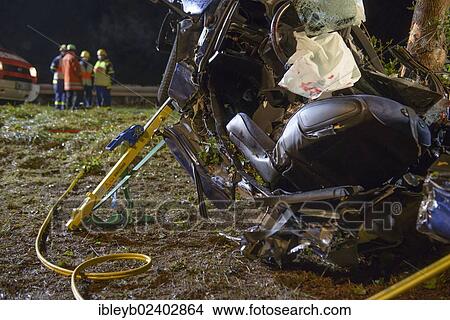 "The wreckage of a Peugeot after fatally crashing into a tree, on the B 29, Schorndorf, Baden-Wuerttemberg, Germany, Europe" View Large Photo Image Picture - "The wreckage of a Peugeot after fatally crashing into a tree, on the B 29, Schorndorf, Baden-Wuerttemberg, Germany, Europe". Fotosearch