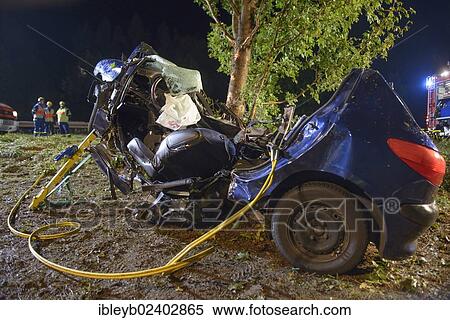 "The wreckage of a Peugeot after fatally crashing into a tree, on the B 29, Schorndorf, Baden-Wuerttemberg, Germany, Europe" View Large Photo Image Stock Photography - "The wreckage of a Peugeot after fatally crashing into a tree, on the B 29, Schorndorf, Baden-Wuerttemberg, Germany, Europe". Fotosearch