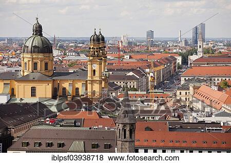 "Theatine Church and the roofs of Munich, Upper Bavaria, Bavaria, Germany, Europe" View Large Photo Image Stock Photo - "Theatine Church and the roofs of Munich, Upper Bavaria, Bavaria, Germany, Europe". Fotosearch