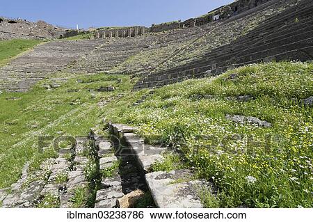 Stock Photograph - "Theatre, Acropolis, Pergamon, Manisa Province, Aegean Region, Turkey, Asia". Fotosearch