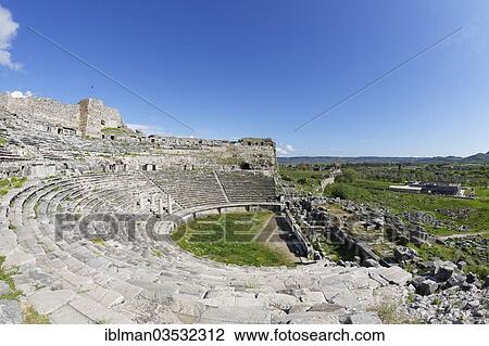 "Theatre, ancient city of Miletus, Miletus, Aydin province, Aegean region, Turkey, Asia" View Large Photo Image Stock Image - "Theatre, ancient city of Miletus, Miletus, Aydin province, Aegean region, Turkey, Asia". Fotosearch