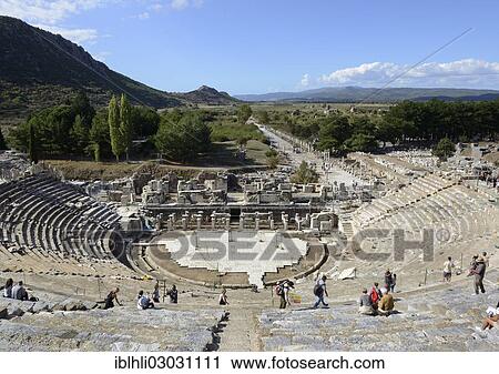 "Theatre at the ancient city of Ephesus, UNESCO World Heritage Site, Ephesus, Selcuk, Izmir Province, Aegean Region, Turkey, Asia" View Large Photo Image Stock Image - "Theatre at the ancient city of Ephesus, UNESCO World Heritage Site, Ephesus, Selcuk, Izmir Province, Aegean Region, Turkey, Asia". Fotosearch