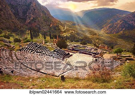 "Theatre of Delphi, 4th century B. C., archaeological site, Greece, Europe" View Large Photo Image Picture - "Theatre of Delphi, 4th century B. C., archaeological site, Greece, Europe". Fotosearch