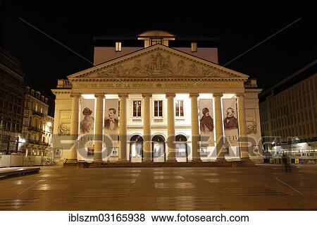 "Theatre Royal de la Monnaie, the evening, Brussels, Brussels Region, Belgium, Europe" View Large Photo Image Stock Photo - "Theatre Royal de la Monnaie, the evening, Brussels, Brussels Region, Belgium, Europe". Fotosearch