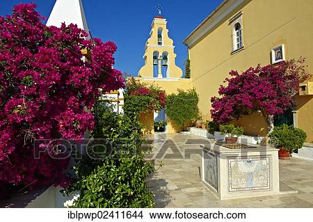 Theotoko Monastery, Paleokastitsa, 18th century, Greek Orthodox, Corfu, Ionian Islands, Greece, Europe View Large Photo Image Picture - Theotoko Monastery, Paleokastitsa, 18th century, Greek Orthodox, Corfu, Ionian Islands, Greece, Europe. Fotosearch