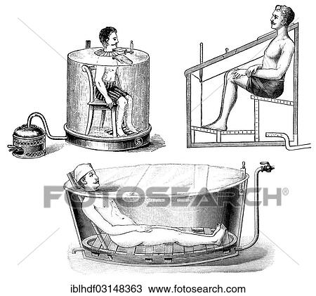 "Therapy in a steam box, state of the art of therapeutic techniques, early 20th Century, illustration" View Large Photo Image Stock Image - "Therapy in a steam box, state of the art of therapeutic techniques, early 20th Century, illustration". Fotosearch