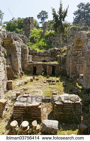 Picture - "Thermae, ancient city of Phaselis, Phaselis, Tekirova, Lycia, Province of Antalya, Turkey, Asia". Fotosearch