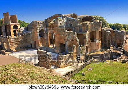 Stock Photography - "Thermal Grand Baths, Hadrian's Villa, Villa Adriana, UNESCO World Heritage Site, Tivoli, Lazio, Italy, Europe". Fotosearch