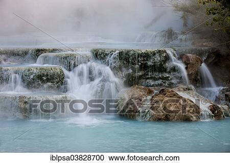 "Thermal waterfalls, travertine pools, Cascate del Molino, Saturnia, Province of Grosseto, Tuscany, Italy, Europe" View Large Photo Image Stock Image - "Thermal waterfalls, travertine pools, Cascate del Molino, Saturnia, Province of Grosseto, Tuscany, Italy, Europe". Fotosearch