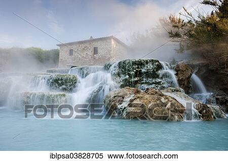 "Thermal waterfalls, travertine pools, Cascate del Molino, Saturnia, Province of Grosseto, Tuscany, Italy, Europe" View Large Photo Image Stock Photography - "Thermal waterfalls, travertine pools, Cascate del Molino, Saturnia, Province of Grosseto, Tuscany, Italy, Europe". Fotosearch