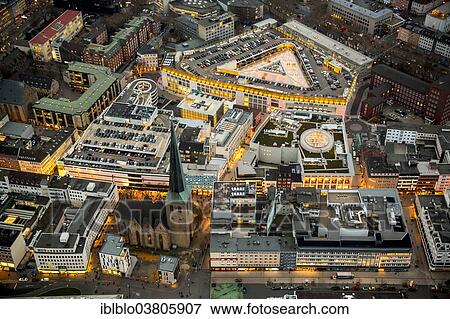 Stock Photo - "Thier-Galerie shopping center, aerial view, Dortmund, Ruhr area, North Rhine-Westphalia, Germany, Europe". Fotosearch