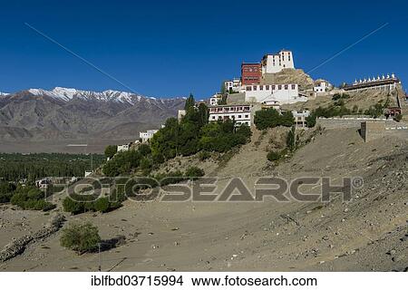 "Thiksey Gompa monastery, built on a hill above the Indus valley, Ladakh, Jammu and Kashmir, India, Asia" View Large Photo Image Picture - "Thiksey Gompa monastery, built on a hill above the Indus valley, Ladakh, Jammu and Kashmir, India, Asia". Fotosearch
