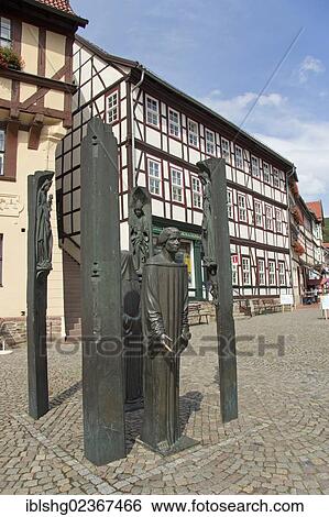 "Thomas Muentzer monument in front of City Hall, Marktplatz square, Stolberg, Harz, Saxony-Anhalt, Germany, Europe" View Large Photo Image Stock Photograph - "Thomas Muentzer monument in front of City Hall, Marktplatz square, Stolberg, Harz, Saxony-Anhalt, Germany, Europe". Fotosearch