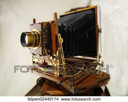 Thornton Pickard Half Plate wooden view camera with film slides View Large Photo Image Picture - Thornton Pickard Half Plate wooden view camera with film slides. Fotosearch