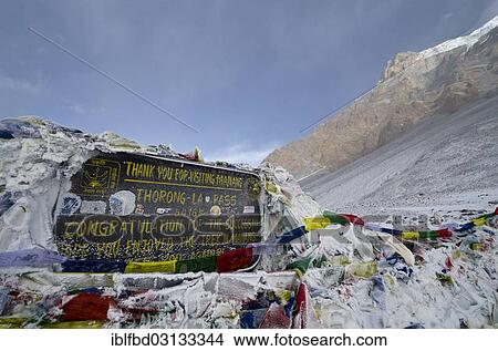 "Thorong La Pass (5416 m), the highest point on Annapurna circuit, Thorong La, Annapurna Region, Nepal, Asia" View Large Photo Image Picture - "Thorong La Pass (5416 m), the highest point on Annapurna circuit, Thorong La, Annapurna Region, Nepal, Asia". Fotosearch
