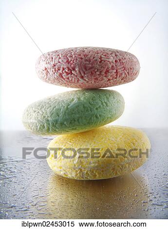 Three bars of scented soap piled on aluminium with water droplets View Large Photo Image Stock Photography - Three bars of scented soap piled on aluminium with water droplets. Fotosearch