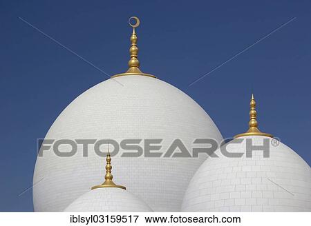 "Three domes of the Sheikh Zayed Mosque, Abu Dhabi, United Arab Emirates, Asia" View Large Photo Image Stock Photo - "Three domes of the Sheikh Zayed Mosque, Abu Dhabi, United Arab Emirates, Asia". Fotosearch