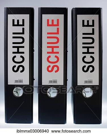 "Three file folders labeled """"Schule"""", German for """"school""""" View Large Photo Image Stock Image - "Three file folders labeled """"Schule"""", German for """"school""""". Fotosearch