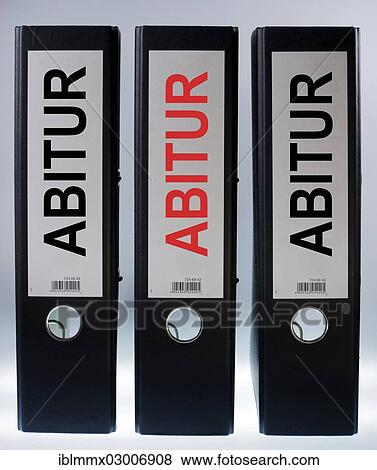 "Three file folders labeled """"Abitur"""", German for """"A level""""" View Large Photo Image Stock Photo - "Three file folders labeled """"Abitur"""", German for """"A level""""". Fotosearch