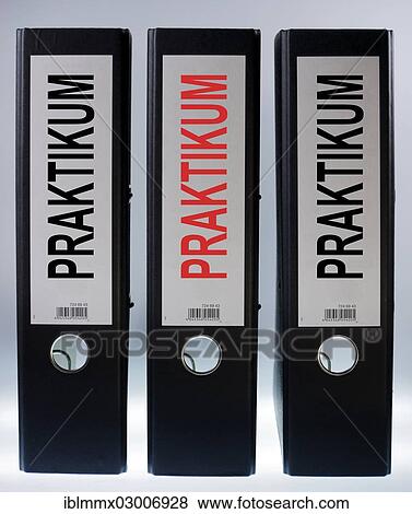 "Three file folders labeled """"Praktikum"""", German for """"internship""""" View Large Photo Image Stock Photo - "Three file folders labeled """"Praktikum"""", German for """"internship""""". Fotosearch