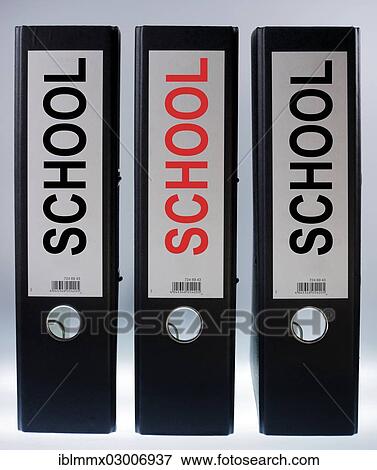 "Three file folders labeled """"School""""" View Large Photo Image Stock Photo - "Three file folders labeled """"School""""". Fotosearch