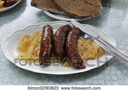 "Three Franconian sausages with sauerkraut on a plate in a Franconian restaurant, Regensberg, Upper Franconia, Bavaria, Germany, Europe" View Large Photo Image Stock Image - "Three Franconian sausages with sauerkraut on a plate in a Franconian restaurant, Regensberg, Upper Franconia, Bavaria, Germany, Europe". Fotosearch