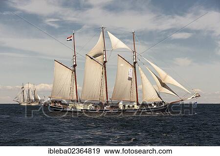 "Three-masted gaff schooner, Albert Johannes, during Hanse Sail 2012, Warnemuende, Mecklenburg-Western Pomerania, Germany, Europe" View Large Photo Image Stock Photo - "Three-masted gaff schooner, Albert Johannes, during Hanse Sail 2012, Warnemuende, Mecklenburg-Western Pomerania, Germany, Europe". Fotosearch